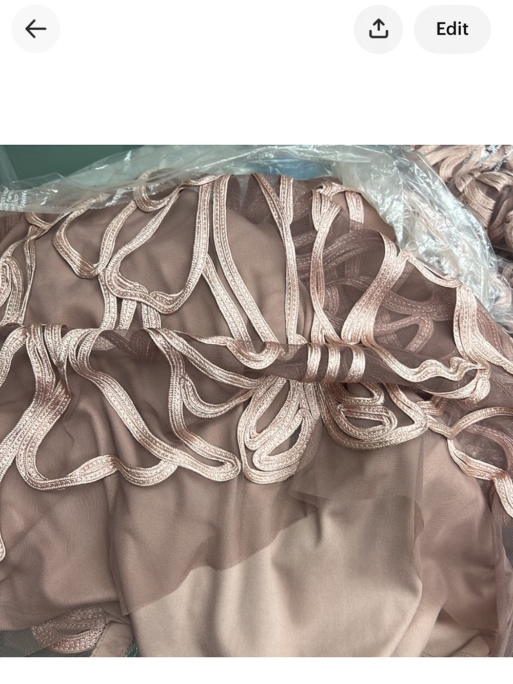 JS collections modern soutache 3/4 sleeves V-Back long dress - Picture 15 of 17